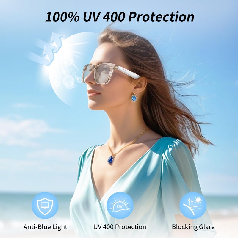 Vitomas Smart Glasses, AI Bluetooth Glasses for Women/Men with 144 Language Instant Translation & Interpretation, Blue Light Filtering Photochromic Transition Lenses, Touch Control and Voice Control - Image 2